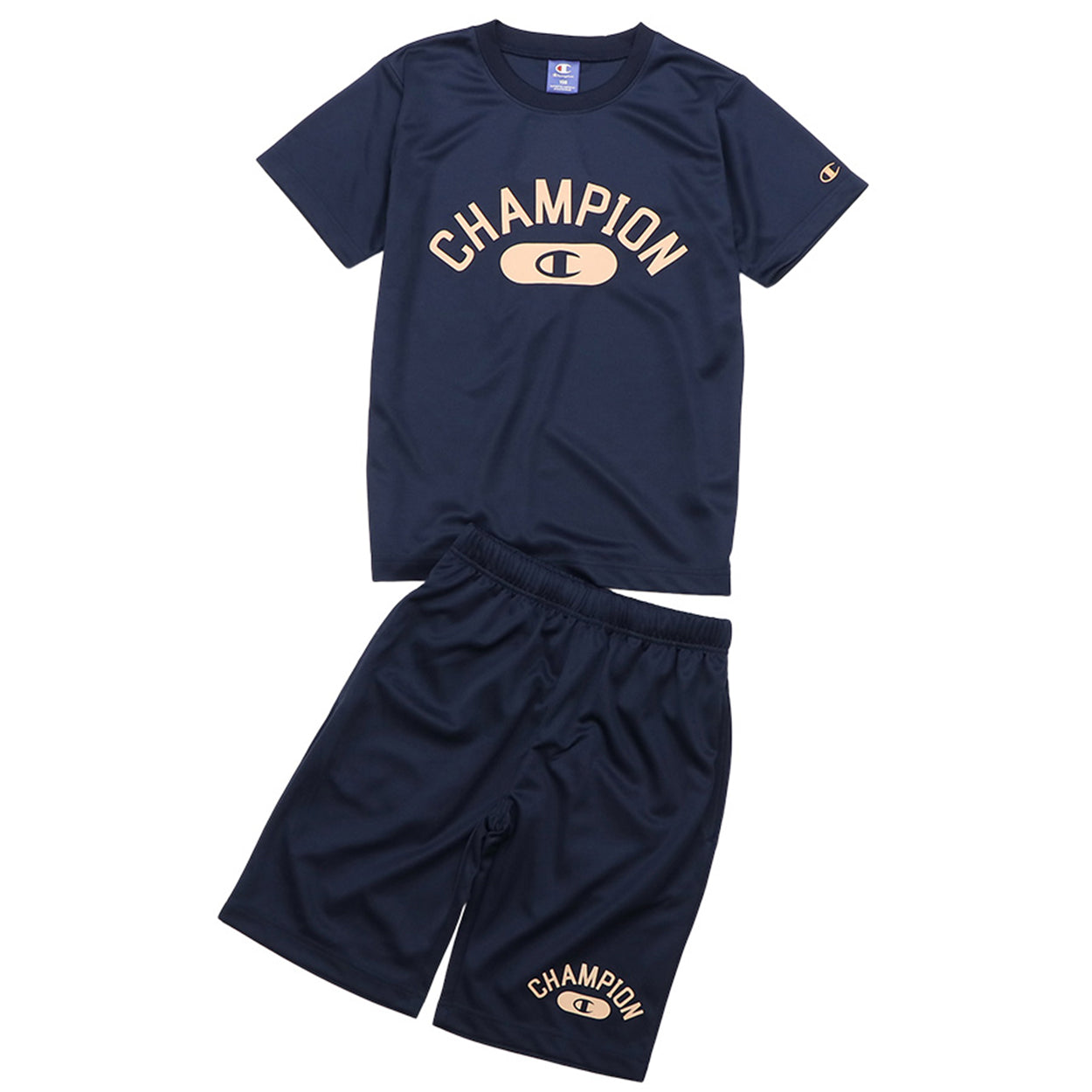 キッズ 女の子 tシャツ ハーフパンツ 上下セット 半袖 短パン 半ズボン 130cm～160cm champion 130 140 150 160  吸汗速乾 スポーツ 子供 チャンピオン (在庫限り)