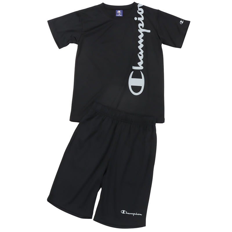 Champion キッズ セットアップ 女の子 Tシャツ ショートパンツ 上下セット キッズスポーツウェア 子供 速乾Tシャツ キッズジャージ 半袖Tシャツ ハーフパンツ 120cm～160cm ガールズスポーツウェア 子供スポーツウェア 運動着 部屋着 ルームウェア カジュアル 夏服