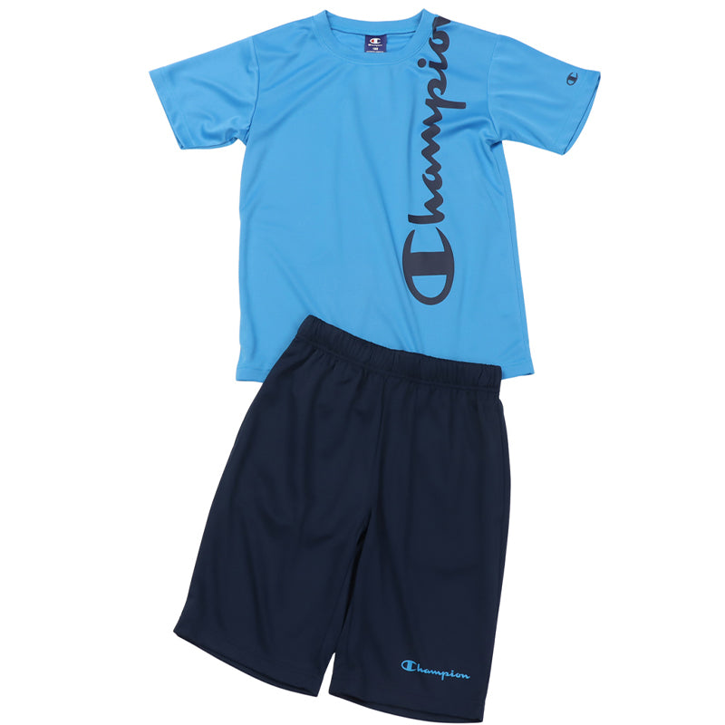 Champion キッズ セットアップ 女の子 Tシャツ ショートパンツ 上下セット キッズスポーツウェア 子供 速乾Tシャツ キッズジャージ 半袖Tシャツ ハーフパンツ 120cm～160cm ガールズスポーツウェア 子供スポーツウェア 運動着 部屋着 ルームウェア カジュアル 夏服