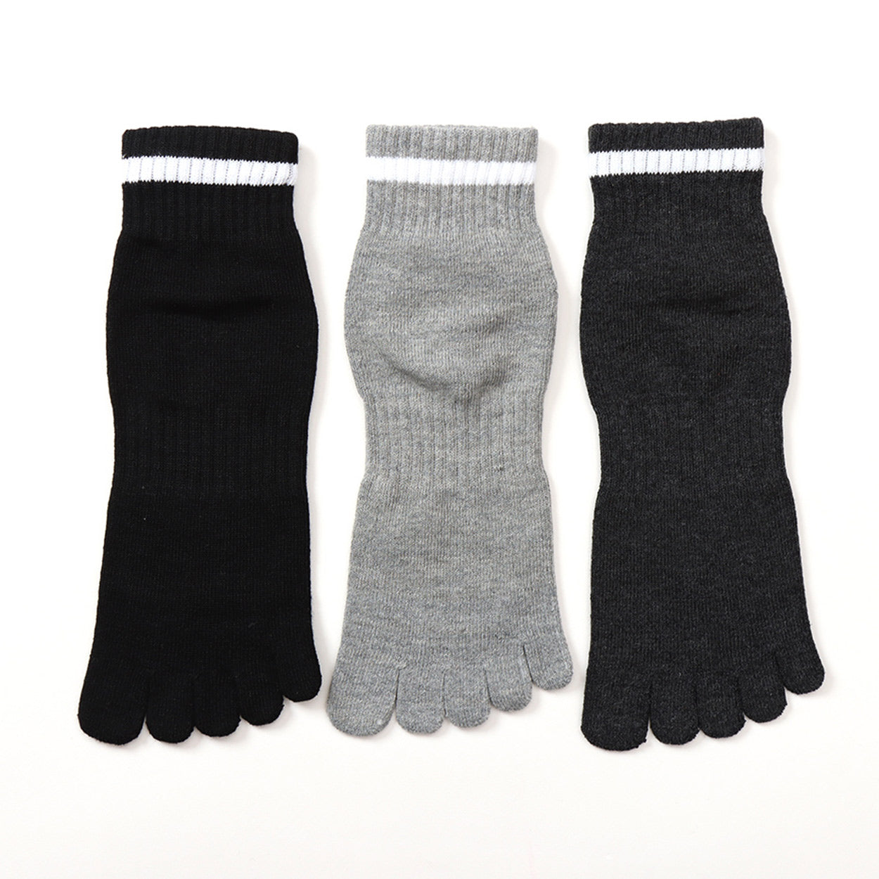 ヘインズ 5本指ソックス メンズ 3足組 靴下 ショートレングス ノンパイル コットン 25-27cm hanes 紳士 五本指 くつ下 25cm 25.5cm 26cm 26.5cm 27cm 綿混