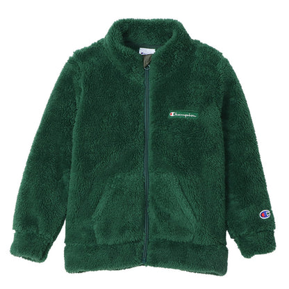 チャンピオン フリース ジャケット キッズ 裏起毛 ジップアップ 黒 赤 ネイビー 緑 ロゴ 部屋着 おでかけ おしゃれ アメカジ コーデ 100cm～160cm (champion 秋冬 こども ジュニア ふわふわ トップス ルームウェア 120 130 140 150 160) (在庫限り)