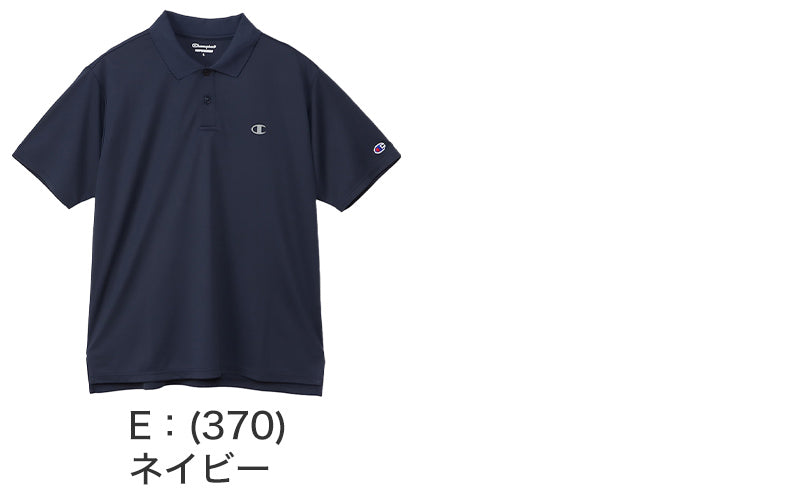 Champion ポロシャツ メンズ 半袖 紳士 ウエア シャツ トップス M L XL 吸汗 速乾 抗菌 防臭 紫外線 反射材 ロゴ シンプル ジム (在庫限り)