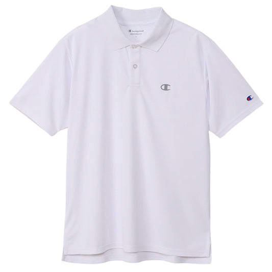 Champion ポロシャツ メンズ 半袖 紳士 ウエア シャツ トップス M L XL 吸汗 速乾 抗菌 防臭 紫外線 反射材 ロゴ シンプル ジム (在庫限り)