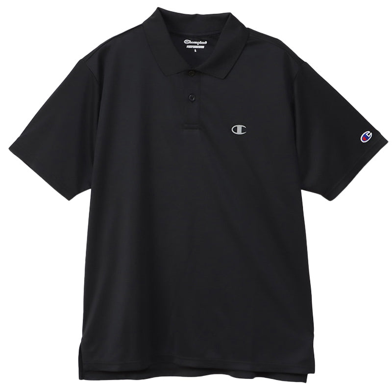 Champion ポロシャツ メンズ 半袖 紳士 ウエア シャツ トップス M L XL 吸汗 速乾 抗菌 防臭 紫外線 反射材 ロゴ シンプル ジム (在庫限り)