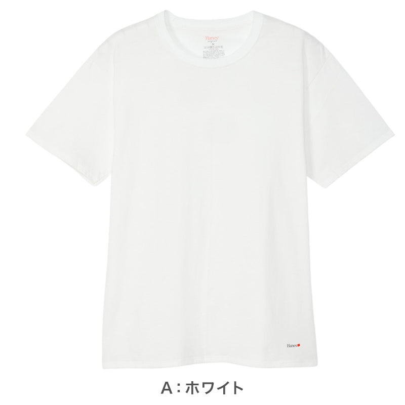メンズ ヘインズ クルーネック 半袖 Tシャツ 2枚組 M～LL Hanes 丸首 メンズシャツ シャツ メンズインナー インナー トップス 大きいサイズ