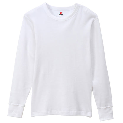 ヘインズ BEEFY ビーフィー メンズ サーマル クルーネック ロングスリーブ S～XL Hanes ワッフル生地 ヘビーウェイト トップス 長袖Tシャツ 男性 丈夫 無地 BEEFY-T