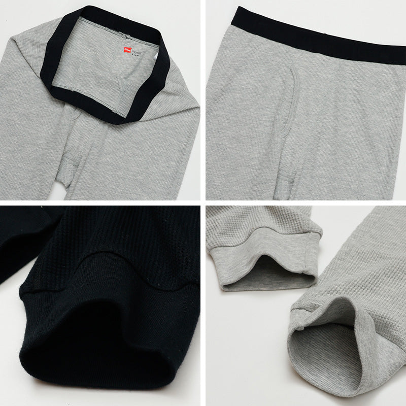 ヘインズ サーマル タイツ ワッフル インナー メンズ M～LL Hanes インナー 前開き 防寒 コットン 綿
