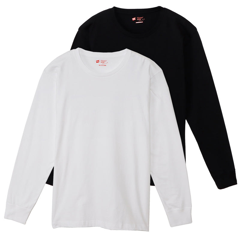 レディース tシャツ 長袖 クルーネック カットソー 綿100% ヘインズ ジャパンフィット 2枚組 S～XL Hanes 綿 コットン 無地