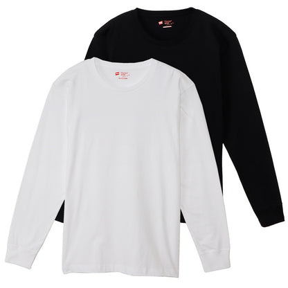 レディース tシャツ 長袖 クルーネック カットソー 綿100% ヘインズ ジャパンフィット 2枚組 S～XL Hanes 綿 コットン 無地