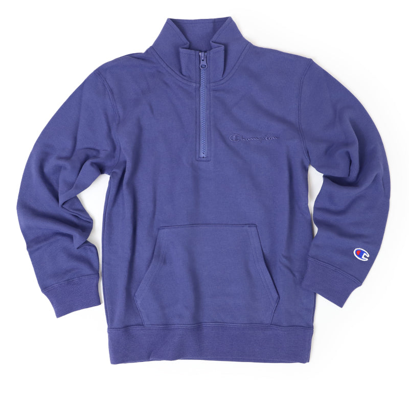 チャンピオン ハーフジップ パーカー スウェット キッズ 子ども 綿素材 やわらか シンプル 130cm～160cm champion 130 140 150 160 ボーイズ ガールズ 子供 子ども 綿混
