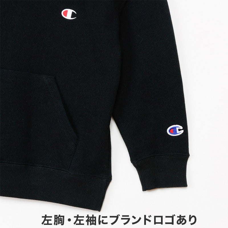Champion パーカー キッズ 綿100% 裏毛 スウェット フーディー 長袖 子供服 フード付き ロゴ刺繍 男の子 女の子 ジュニア ユニセックス 小学生 中学生 通学 普段着 カジュアル 130cm～160cm トップス おしゃれ 春 秋 冬 アメリカ綿 フーデッド