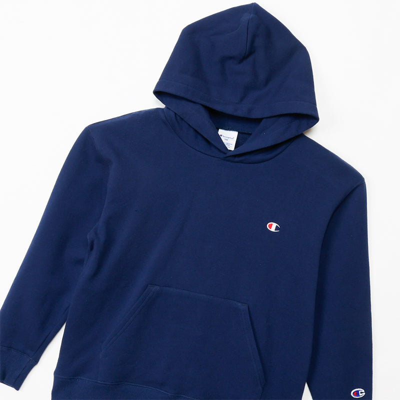 Champion パーカー キッズ 綿100% 裏毛 スウェット フーディー 長袖 子供服 フード付き ロゴ刺繍 男の子 女の子 ジュニア ユニセックス 小学生 中学生 通学 普段着 カジュアル 130cm～160cm トップス おしゃれ 春 秋 冬 アメリカ綿 フーデッド