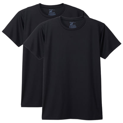 ヘインズ Tシャツ メンズ 2枚組 メッシュ 半袖 クルーネック 吸汗速乾 抗菌防臭 通気性 パックT ドライTシャツ インナー M～LL カジュアルTシャツ スポーツ 快適 Hanes MOVES