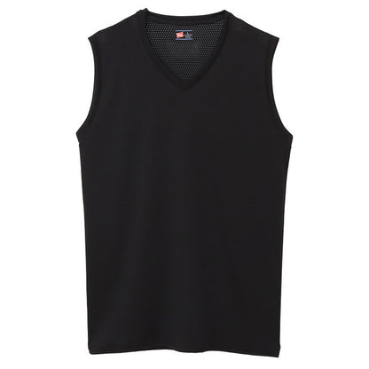 ヘインズ シャツ メンズ ノースリーブ Vネックシャツ 2枚組 3L～5L (Hanes 吸汗速乾 軽さらメッシュ 軽量ドライ 通気性 ハードスポーツ 大きいサイズあり 大きめ 3L 4L 5L)