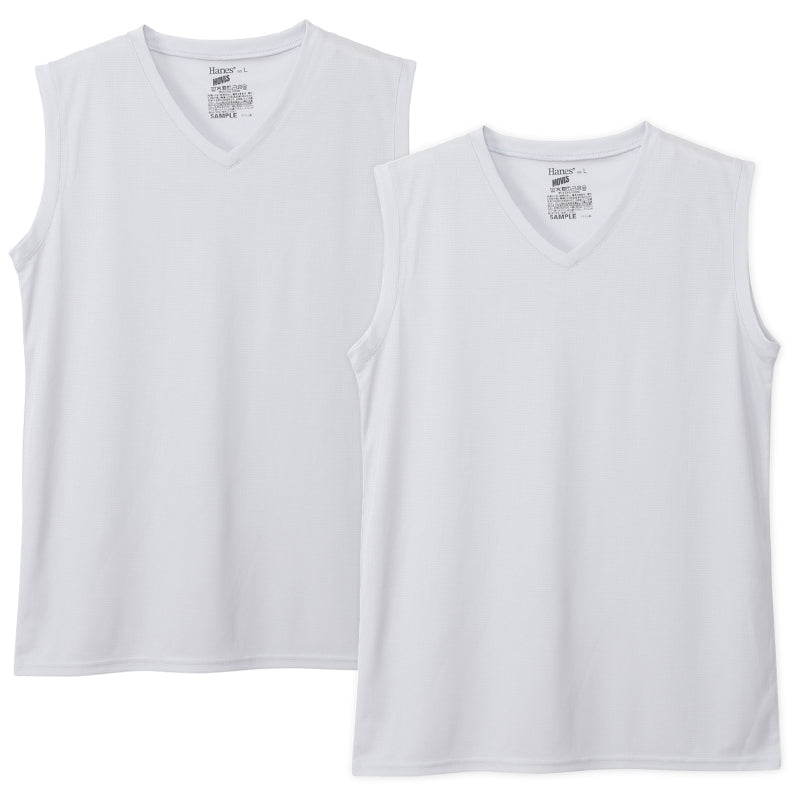 Hanes インナー メンズ メッシュインナー 2枚組 ノースリーブ 肌着 吸汗速乾 抗菌防臭 通気性 スリーブレスシャツ 男性下着 夏インナー M～LL スポーツインナー ドライインナー ランニング ジム トレーニング 男性 メンズインナー 涼しい アンダーシャツ ヘインズ