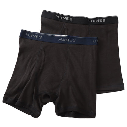 ボクサーパンツ メンズ Hanes ヘインズ ボクサーブリーフ 2枚組 綿混 ストレッチ 前開き インナー 下着 男性用 パンツ セット M～LL 柔らか フィット デイリー 無地 ブランド お得