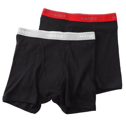 ボクサーパンツ メンズ Hanes ヘインズ ボクサーブリーフ 2枚組 綿混 ストレッチ 前開き インナー 下着 男性用 パンツ セット M～LL 柔らか フィット デイリー 無地 ブランド お得