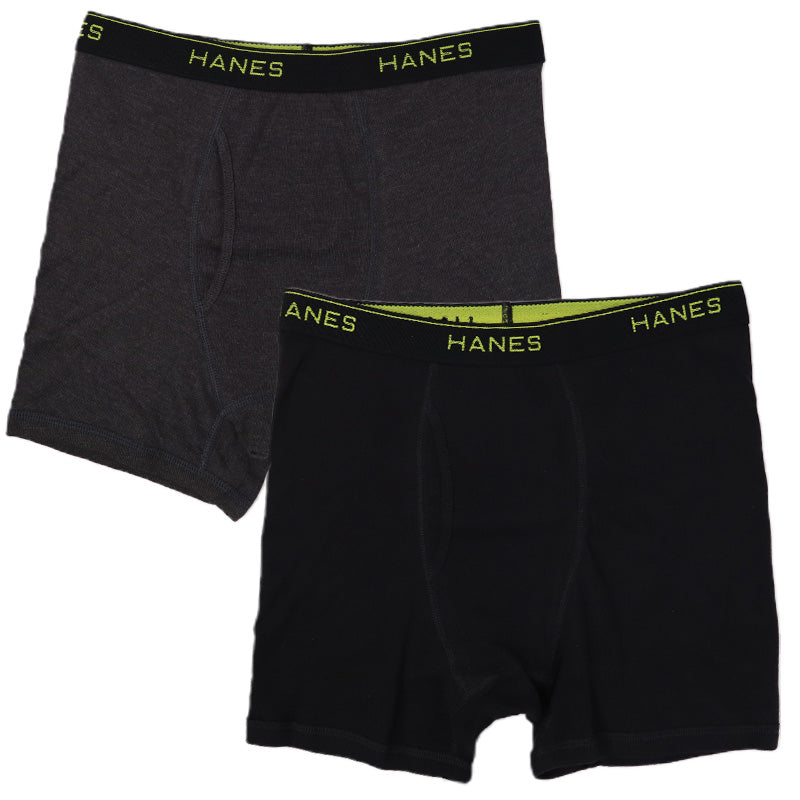 ボクサーパンツ メンズ Hanes ヘインズ ボクサーブリーフ 2枚組 綿混 ストレッチ 前開き インナー 下着 男性用 パンツ セット M～LL 柔らか フィット デイリー 無地 ブランド お得