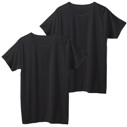 メンズ インナー 2枚組 半袖丸首 シャツ 綿混 制菌加工 メッシュ クルーネック M L LL 肌着 下着 Tシャツ 男性 紳士 ニオイ対策 通気性 白 黒 ホワイト ブラック 快適 肌ざわり デイリー 普段使い 洗い替え まとめ買い 春夏 ベタつきにくい 汗対策