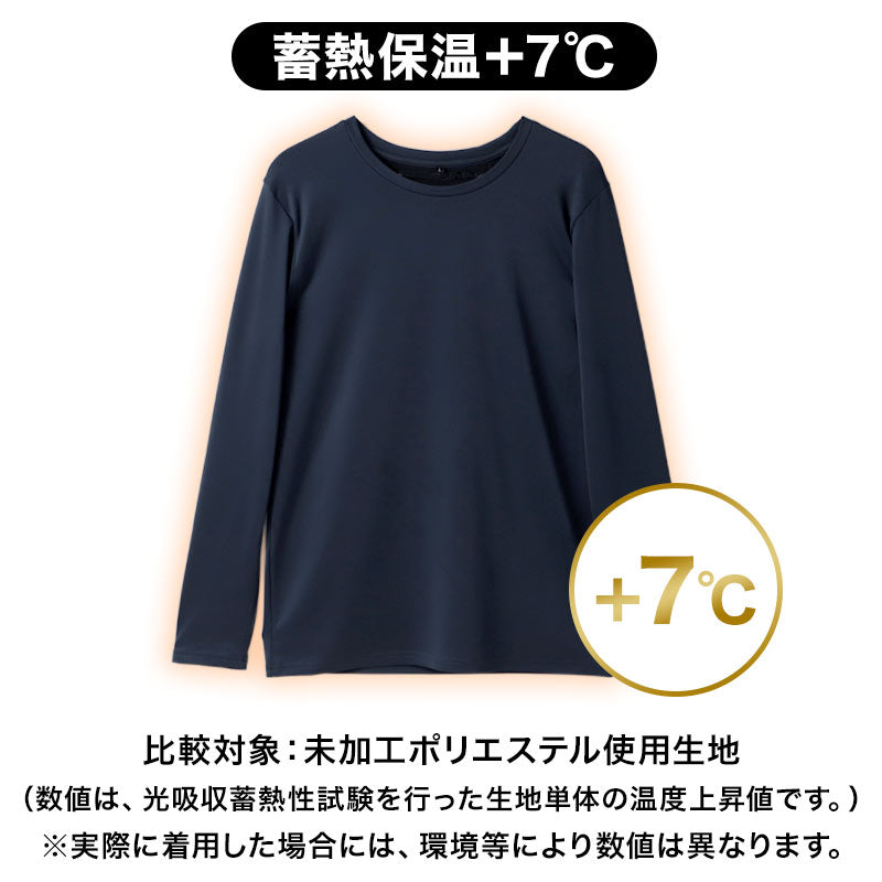 メンズ インナー 長袖 裏起毛 蓄熱 あったかインナー 丸首 肌着 防寒インナー M L LL 男性用 冬用 暖かい 長袖シャツ 蓄熱糸 ストレッチ 伸縮性 帯電防止 静電気対策 クルーネック アンダーシャツ 長袖肌着 冬インナー 防寒肌着 起毛インナー