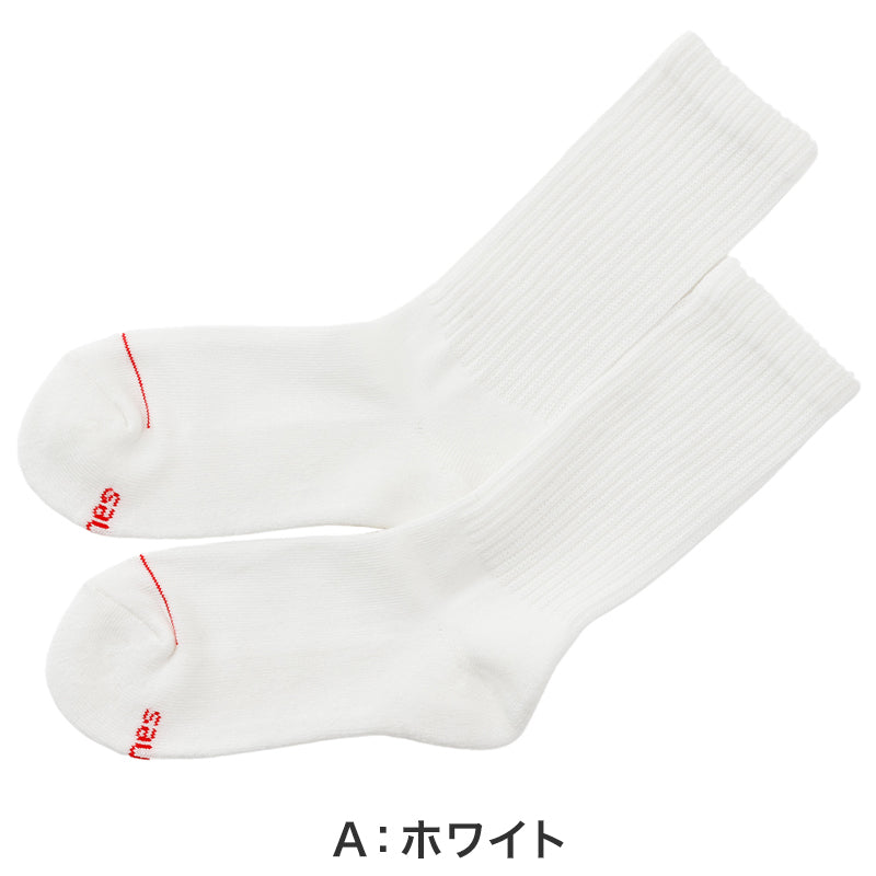 靴下 メンズ クルーソックス 2足組 Hanes ヘインズ ソックス 綿 クルー丈 ハーフパイル リブソックス スポーツ カジュアル 23-25cm・25-27cm 通勤 通学 シンプル おしゃれ 男性用