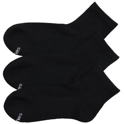 ヘインズ メンズ クォーターレングスソックス 3足組 25-27cm (Hanes ソックス 靴下 男 セット まとめ買い 綿 スニーカーソックス)