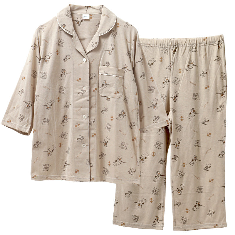 スヌーピー パジャマ 夏 大人 薄手 涼しい レディース M L LL snoopy ピーナッツ peanuts 薄手 部屋着 服 ルームウェア ホームウェア 快眠パジャマ セットアップ 春 夏 総柄 ゆったり 可愛い おしゃれ 肌触りが良い 母の日 プレゼント ギフト