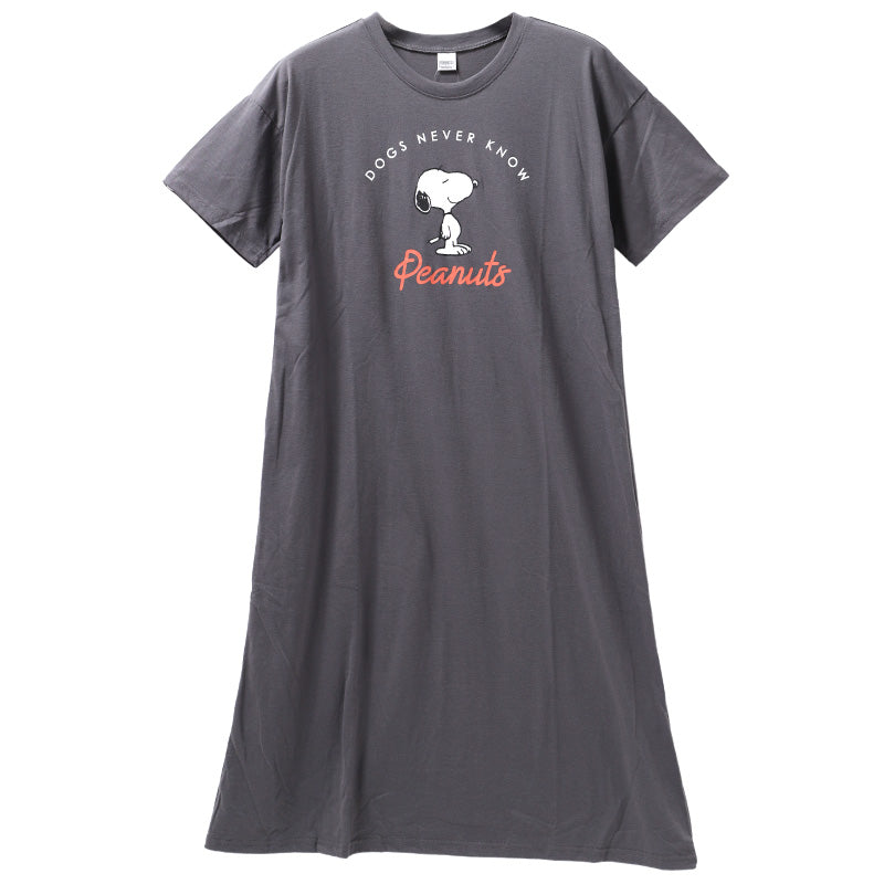 スヌーピー ルームワンピ　ワンピース 半袖 パジャマ 夏 大人 薄手 涼しい レディース M L LL snoopy ピーナッツ peanuts 薄手 部屋着 服 ルームウェア ホームウェア 快眠パジャマ 春 夏 ゆったり 可愛い おしゃれ 母の日 プレゼント ギフト