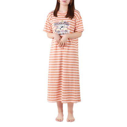 スヌーピー ルームワンピ　ワンピース 半袖 パジャマ 夏 大人 薄手 涼しい レディース M L LL snoopy ピーナッツ peanuts 薄手 部屋着 服 ルームウェア ホームウェア 快眠パジャマ 春 夏 ゆったり 可愛い おしゃれ 肌触りが良い 母の日 プレゼント ギフト