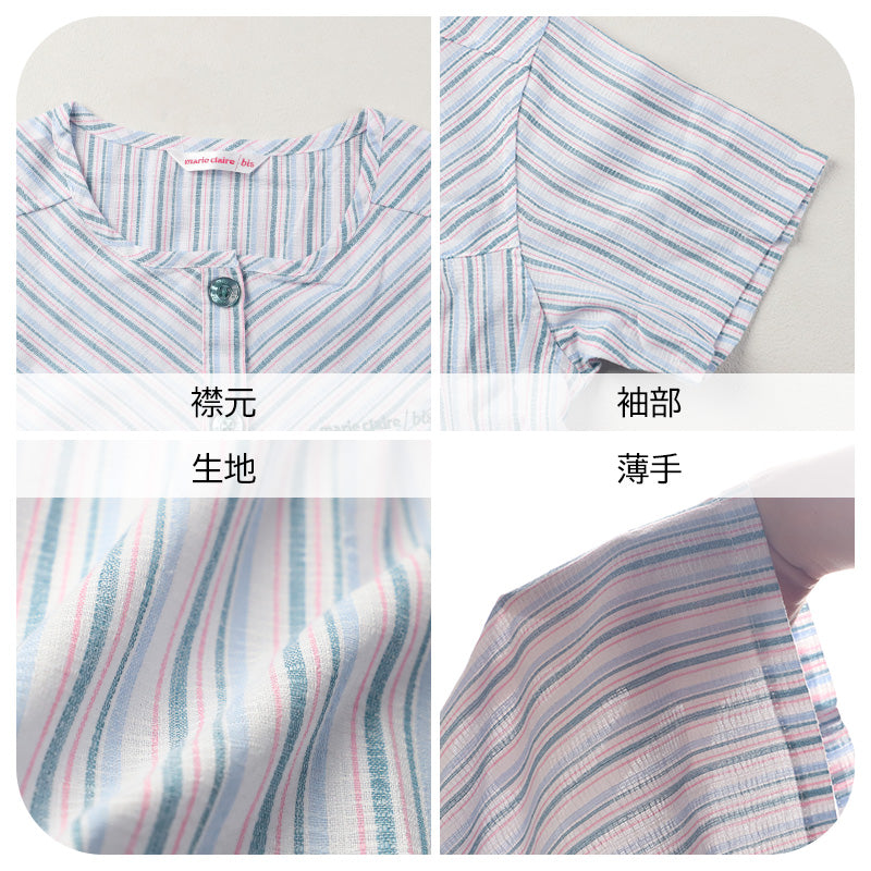 快眠パジャマ 安眠 夏 パジャマ レディース 半袖 大人 薄手 涼しい M L LL 前開き 寝返りしやすい 睡眠の質を上げる 薄手 部屋着 服 ルームウェア ホームウェア セットアップ 春 ストライプ ゆったり 可愛い おしゃれ 肌触りが良い 母の日 プレゼント ギフト (在庫限り)