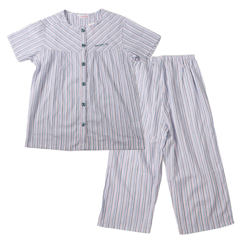 快眠パジャマ 安眠 夏 パジャマ レディース 半袖 大人 薄手 涼しい M L LL 前開き 寝返りしやすい 睡眠の質を上げる 薄手 部屋着 服 ルームウェア ホームウェア セットアップ 春 ストライプ ゆったり 可愛い おしゃれ 肌触りが良い 母の日 プレゼント ギフト (在庫限り)
