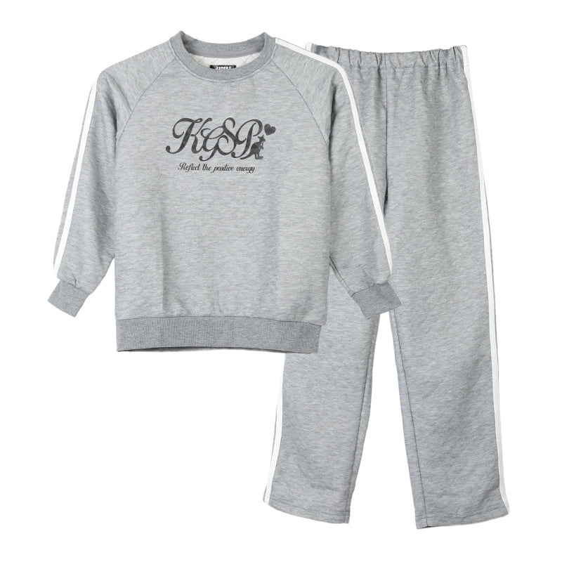キルト パジャマ ガールズ キッズ ジュニア スウェット 上下セット 女の子 130 140 150 160 カンゴール kangol あったか 通学 スポーツ 女の子 セットアップ カジュアル 黒 ブラック グレー 部屋着 スポーティ