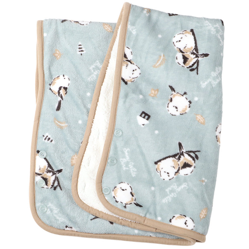 ふわもこ ブランケット ひざ掛け フリース 毛布 ポンチョ 肩掛け ボレロ スカート風 約70×100cm 防寒 軽量 柔らか あったか かわいい 使い分け 多機能 携帯用 コンパクト 巻きスカート ふわふわ もこもこ 冬 プレゼント ギフト ボーダー 小鳥 雪だるま ノルディック