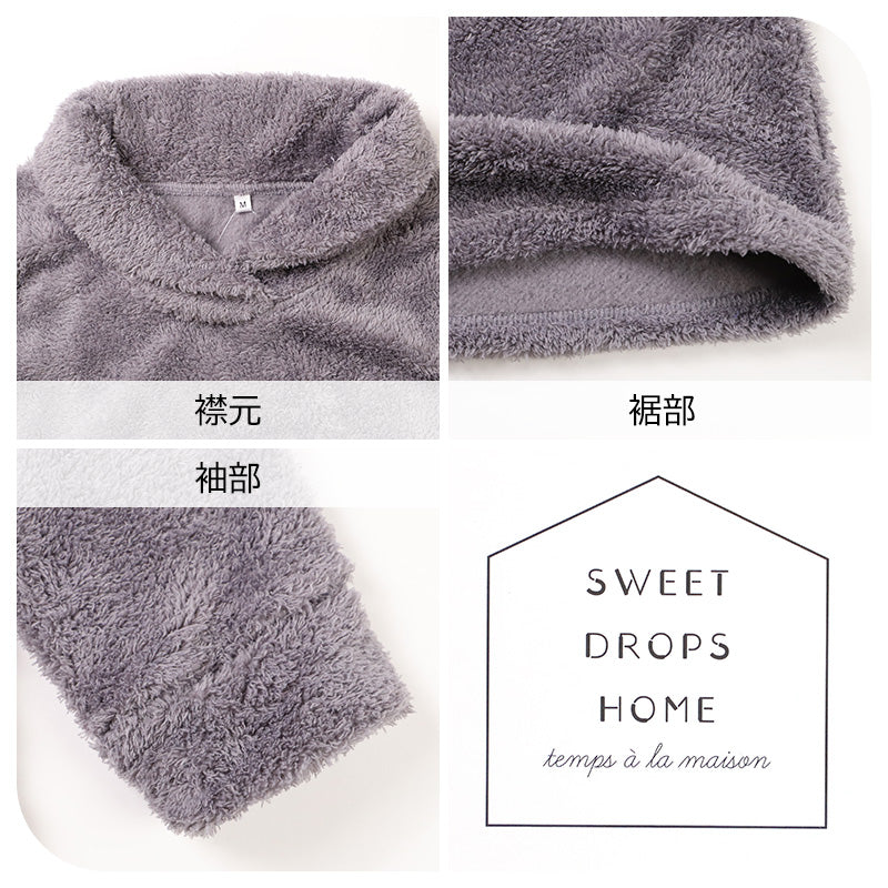 ボア ワンピース レディース あったか パジャマ もこもこ かわいい あったかい ルームウェア レディース 冬 部屋着 M L LL 冬用 マフポケット 長袖 可愛い おしゃれ ふわふわ ナイトウェア パジャマ 冬 冬服 防寒 ヘチマ襟 ルームワンピース 大人 シンプル ボーダー