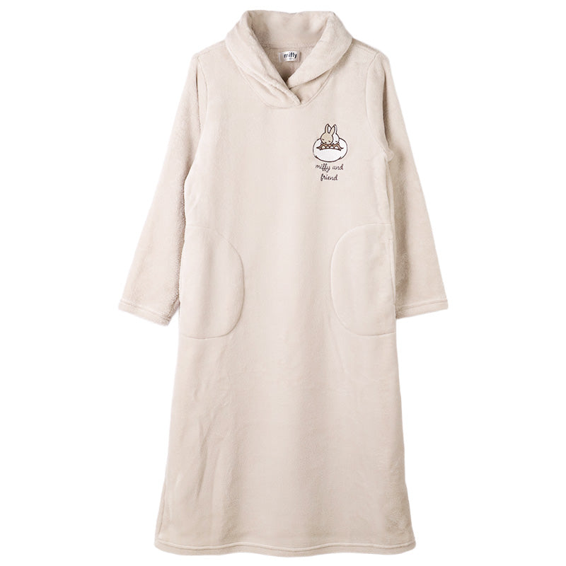 ミッフィー ワンピース レディース あったか パジャマ もこもこ かわいい あったかい ルームウェア M L LL ふわもこ miffy 部屋着 ふわふわ暖かい 防寒 キャラクター 大人女子 おしゃれ ルームワンピース ナイトウェア プレゼント ギフト 母の日