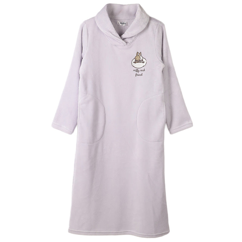 ミッフィー ワンピース レディース あったか パジャマ もこもこ かわいい あったかい ルームウェア M L LL ふわもこ miffy 部屋着 ふわふわ暖かい 防寒 キャラクター 大人女子 おしゃれ ルームワンピース ナイトウェア プレゼント ギフト 母の日