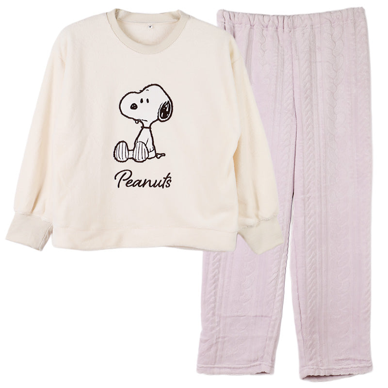 スヌーピー パジャマ レディース 部屋着 ルームウェア 上下セット ふわふわ もこもこ M L LL snoopy ピーナッツ peanuts セットアップ 冷え対策 秋冬 防寒 冷え対策 あったか ふんわり 保温 暖かい かわいい 大人女子 ナイトウェア 寝巻き 母の日 プレゼント ギフト