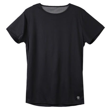 メンズ インナー 半袖 クルーネック 丸首 M L LL 肌着 遠赤外線 保温 あったか 発熱 冷え対策 冷え取り 冷え防止 温活 エナジーストーン 黒 ブラック 冷え性 インナーシャツ 発熱素材 保温インナー 快適 暖かい