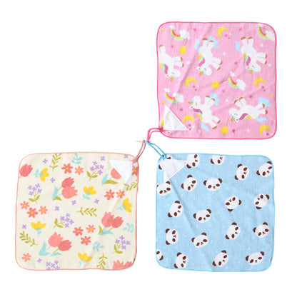 ループタオル タオル ハンドタオル タオルハンカチ 保育園 幼稚園 綿100% キッズ 約30×30cm ウォッシュタオル 子供用ループ付タオル ハンカチ 入園 名前