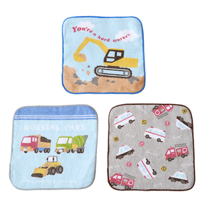 ハンドタオル ハンカチ 3枚組 柄違い キッズ 子供 保育園 幼稚園 小学生 小学校 約16×16cm プチハンドタオル ウォッシュタオル おしぼりタオル 3P 子供用タオル 入園 ネームタグ まとめ買い セット (在庫限り)