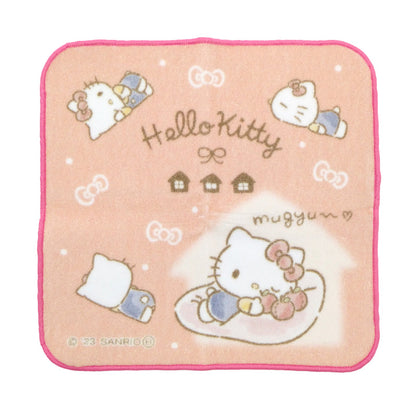 ハンドタオル タオル サンリオ ハンカチ キャラクター キッズ 子供 保育園 幼稚園 小学生 約20×20cm 景品 ギフト 粗品 プチハンドタオル ウォッシュタオル おしぼりタオル 子供用タオル 入園