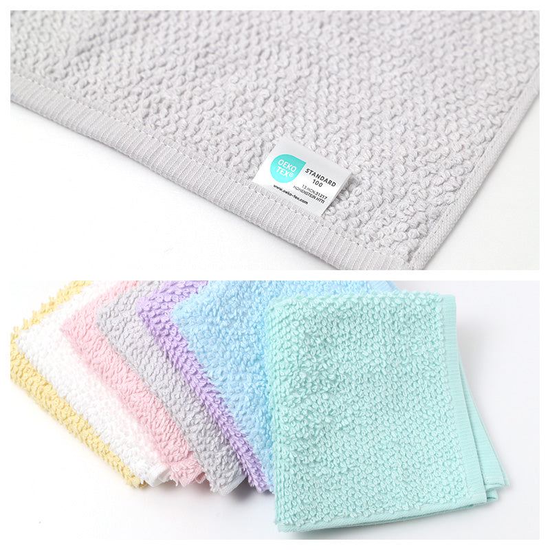 ハンドタオル 綿100％ タオル やわらか 吸水 ふんわり 甘撚り パイル ツイストカラー 約34×35cm 柔らかい 肌触り コットン デイリータオル 手拭き シンプル 無地 カラフル ユニセックス 家庭用 普段使い ギフト 手拭きタオル フェイスタオル ボリューム ぽこぽこ 吸水性