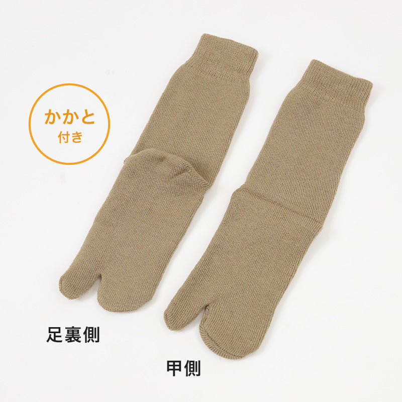 足袋ソックス 婦人 クルーソックス 裏起毛 2足組 レディース 靴下 足袋型 パイル あったかい あたたかい 22-24cm クルー丈 もこもこ 足袋靴下 足袋型靴下 くつ下 くつした (在庫限り)