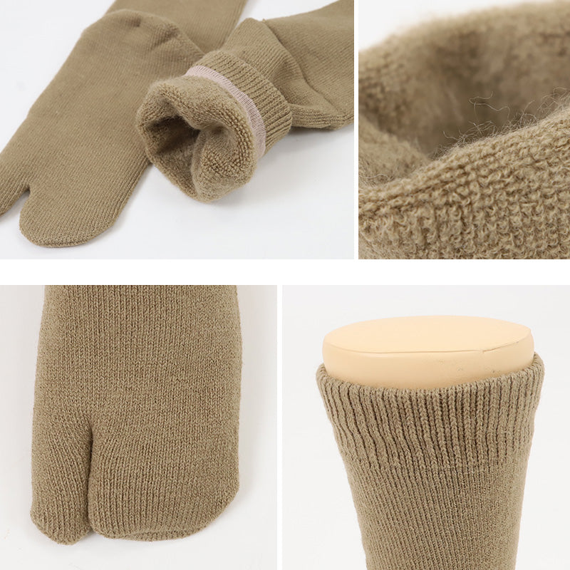 足袋ソックス 婦人 クルーソックス 裏起毛 2足組 レディース 靴下 足袋型 パイル あったかい あたたかい 22-24cm クルー丈 もこもこ 足袋靴下 足袋型靴下 くつ下 くつした (在庫限り)