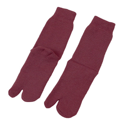 足袋ソックス 婦人 クルーソックス 裏起毛 2足組 レディース 靴下 足袋型 パイル あったかい あたたかい 22-24cm クルー丈 もこもこ 足袋靴下 足袋型靴下 くつ下 くつした (在庫限り)