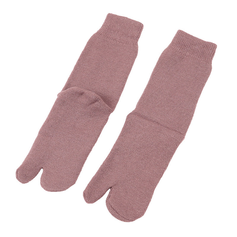 足袋ソックス 婦人 クルーソックス 裏起毛 2足組 レディース 靴下 足袋型 パイル あったかい あたたかい 22-24cm クルー丈 もこもこ 足袋靴下 足袋型靴下 くつ下 くつした (在庫限り)