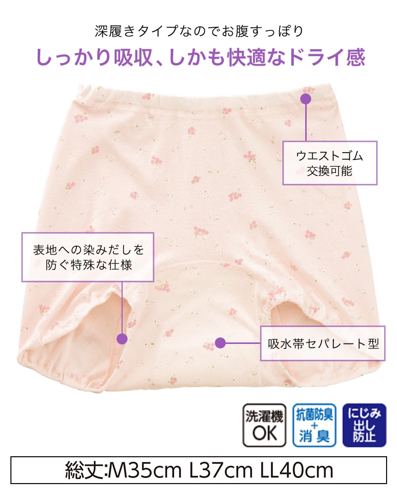 Suteteko 婦人 40cc対応 安心快適ズロース 2枚組 M～LL (中失禁 尿漏れ レディース パンティー 失禁パンツ 失禁ショーツ 吸水) (取寄せ)