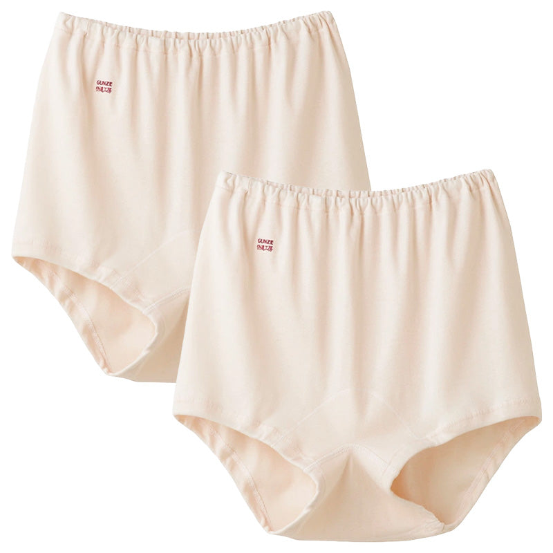 グンゼ 快適工房 婦人ズロース 2枚セット S～L レディース ショーツ 綿100％ 深ばき GUNZE オーバーパンツ コットン パンツ 女性 下着 肌着 インナー やわらか 日本製 白 ベージュ S M L