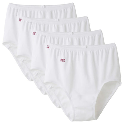 グンゼ 快適工房 婦人ショーツ 4枚セット S～L (レディース GUNZE 綿100％ コットン 女性 下着 肌着 パンツ インナー やわらか 日本製 白 ベージュ S M L) (在庫限り)