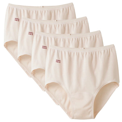 グンゼ 快適工房 婦人ショーツ 4枚セット S～L (レディース GUNZE 綿100％ コットン 女性 下着 肌着 パンツ インナー やわらか 日本製 白 ベージュ S M L)